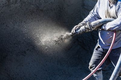 Gunite Concrete is Sprayed